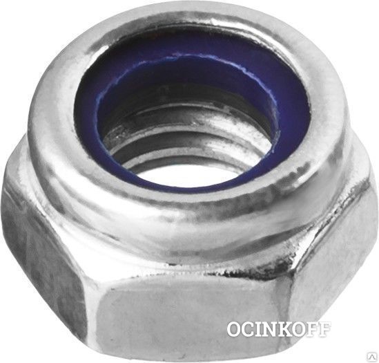 Фото Гайка DIN 985 с нейлоновым кольцом, M3, 5 кг, кл. пр. 6, оцинкованная, ЗУБР