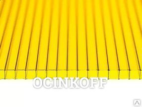 Фото Сотовый поликарбонат &quot;Сибирские теплицы&quot; Жёлтый 4 мм, плотность 0,6 кг.м2.