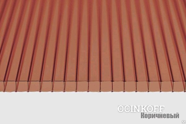 Фото Сотовый поликарбонат 12м 10 мм цв. бронза коричневый