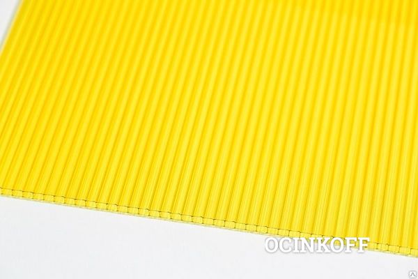 Фото Сотовый поликарбонат Новаттро 6 мм желтый