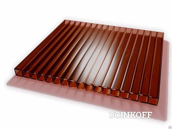 Фото Сотовый поликарбонат "Kinplast" 6 мм коричневый