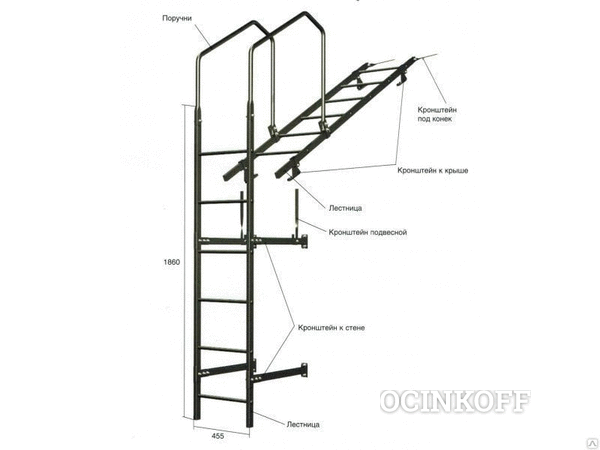 Фото Кронштейн подвесной для лестницы (8017) коричневый