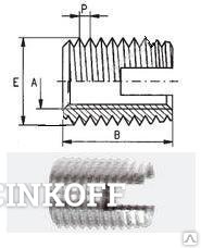 Фото М12*1,75/М16*1,5*22мм вставка резьбовая самонарезающая нерж. сталь А1