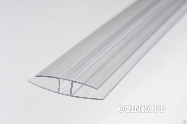 Фото Профиль соединительный неразъемный 10 мм для поликарбоната серый