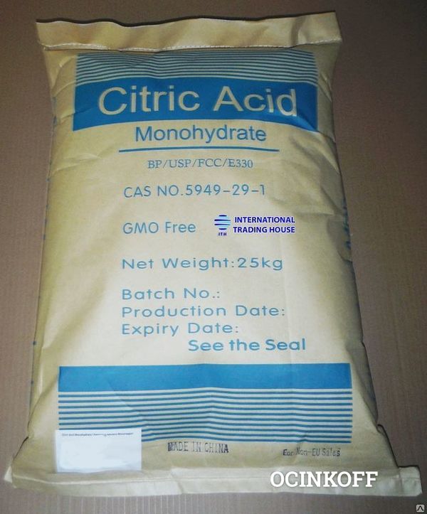 Фото Лимонная кислота моногидрат, пищевая добавка Е330 (citric acid)