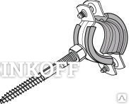 Фото Хомут для труб с резиновой прокладкой, болтом и дюбелем 1/2" (20-24мм)