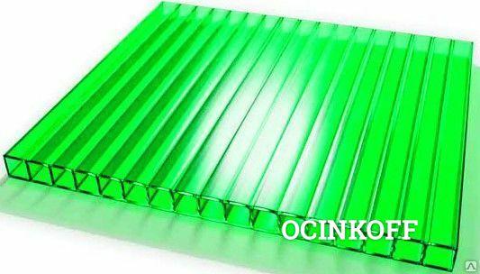 Фото Сотовый поликарбонат в листах PetAlex Platino 6мм зеленый 1,35 кг/м2, 2,1х6