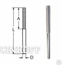 Фото М 8*112 шпилька приварная с левой резьбой, А4 АРТ 8511