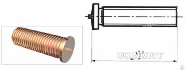 Фото М 3*25 шпилька CD резьбовая приварная, омедненная