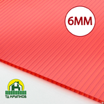 фото Сотовый поликарбонат 6 мм красный 2100*6000 мм