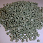 фото Вторичная гранула ПВД+ПЭТ литьевая цвет зеленый