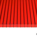 фото Сотовый поликарбонат 12м 10 мм цв. красный