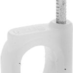 фото Скоба-держатель для круглого кабеля, с оцинкованным гвоздем, 4мм, 100шт