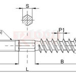 фото SMR S-SH SA TORX M8x180 Саморез «Шуруп-Шпилька» сантехническая с TORX, арти