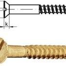 фото 2*10 шуруп острый, потай. голова, шлиц, латунь DIN 97