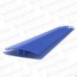 фото Соединительный неразъемный профиль для поликарбоната 4-6 мм синий
