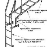 фото Кронштейн к крыше для лестницы (красный)