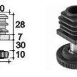 фото 30*30мм заглушка для трубы и профиля с резьбой М8 в комплекте с опорой М10,