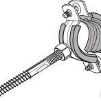 фото Хомут для труб с резиновой прокладкой, болтом и дюбелем 2" (58-62мм)