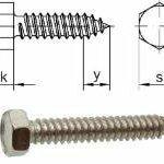 фото 4,8*19 шуруп острый, шестигр. голова, нерж. сталь А2 DIN 7976